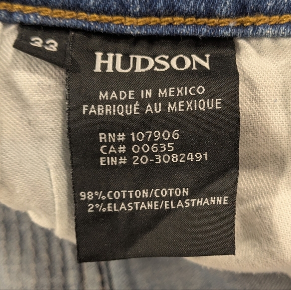 Hudson's the Blinder V2 Biker Jeans Light Blue Denim with Button Fly Size 33 - Picture 11 of 14
